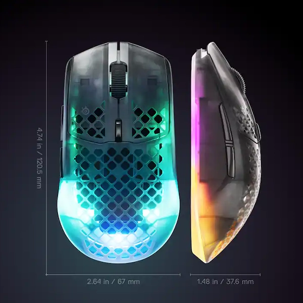 STEELSERIES AEROX 3 WIRELESS GEN 2 RGB GAMING MOUSE - SHADOW BLACK - Image 7