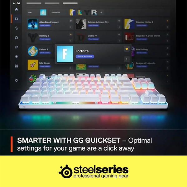 STEELSERIES APEX PRO TKL GEN 3 RGB GAMING KEYBOARD - WHITE - Image 4